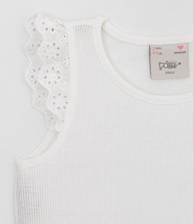 Blusa Infantil Musculosa con Volados en Broderi - Talle 1 a 5 años 3