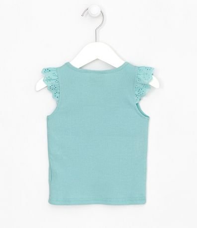 Blusa Infantil Musculosa con Volados en Broderi - Talle 1 a 5 años 2