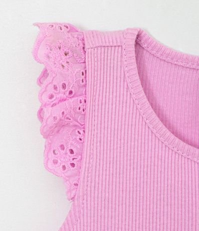 Blusa Infantil Musculosa con Volados en Broderi - Talle 1 a 5 años 3