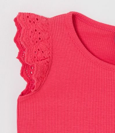 Blusa Infantil Musculosa con Volados en Broderi - Talle 1 a 5 años 3