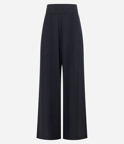 Pantalón Pantalona en Crepe con Recorte y Costura Contrastante en la Cintura 5