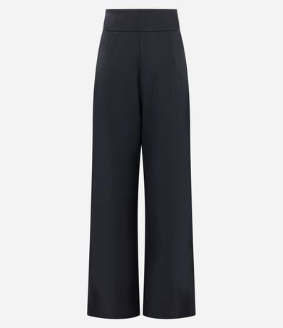 Pantalón Pantalona en Crepe con Recorte y Costura Contrastante en la Cintura 6