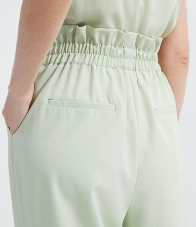 Pantalón Clochard en Crepe com Pliegas Frontales y Bolsillo Cutillo 4