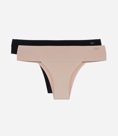 Kit 02 Bombachas Bikini con Cintura Ancha 2