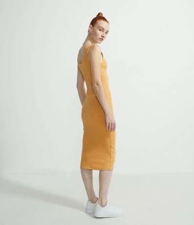 Vestido Midi Básico con Escote Cuadrado 2