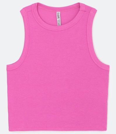 Blusa Cropped sin Manga en Ribana con Cuello Redondo 6