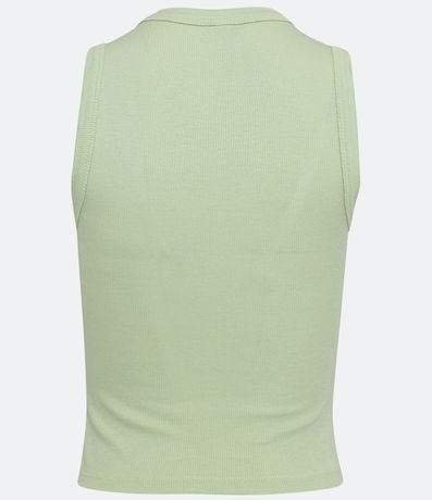 Blusa Cropped sin Manga en Ribana con Cuello Redondo 6