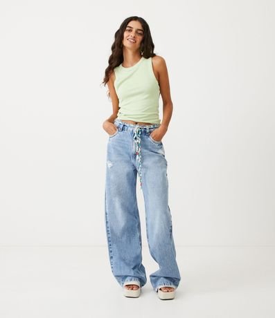 Blusa Cropped sin Manga en Ribana con Cuello Redondo 2