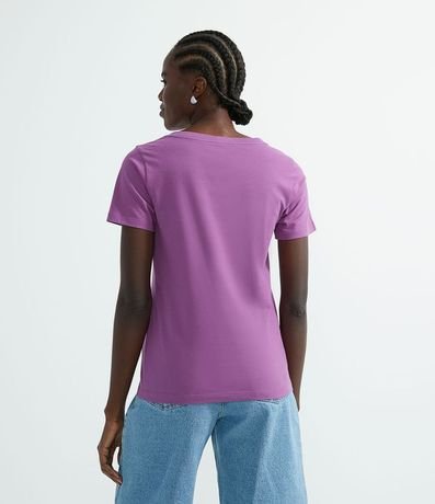 Remera en Algodón con Cuello V y Manga corta 2