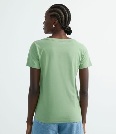 Remera en Algodón con Cuello V y Manga corta 2