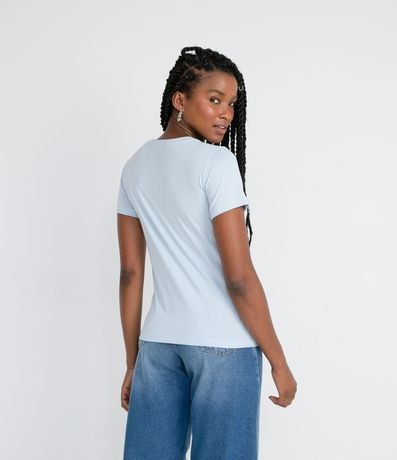 Blusa Alargada Básica en Algodón con Cuello Redondo y Manga Corta 2