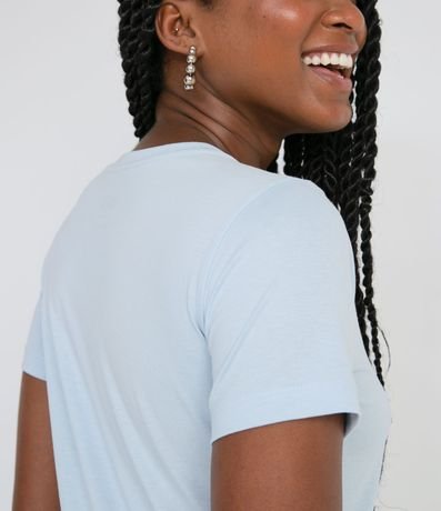 Blusa Alargada Básica en Algodón con Cuello Redondo y Manga Corta 4