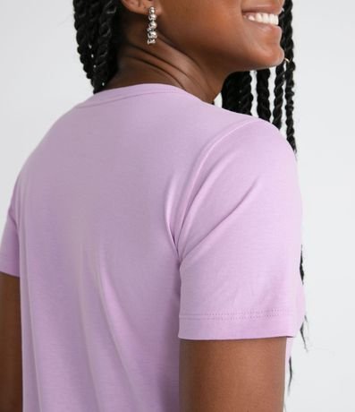 Blusa Alargada Básica en Algodón con Cuello Redondo y Manga Corta 4