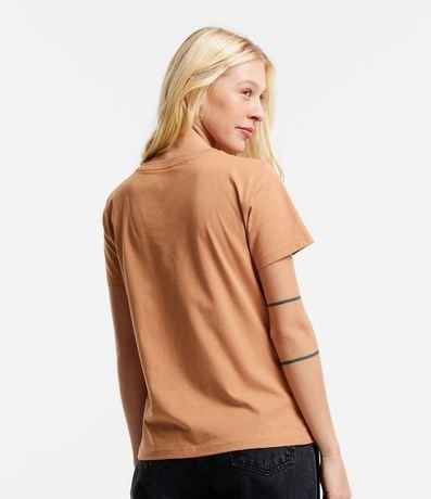 Blusa Alargada Básica en Algodón con Cuello Redondo y Manga Corta 3