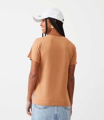 Blusa Alargada Básica en Algodón con Cuello Redondo y Manga Corta 4