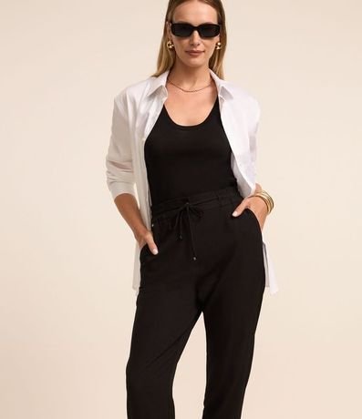 Pantalón Fluido con Cintura Elástica y Lazo 2