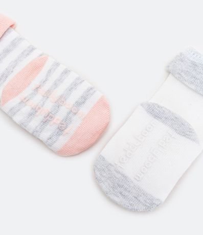 Kit 02 Medias Infantil con Traqueteo de Gato y Conejo - Talle 0 a 12 meses 4