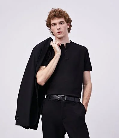 Polo Manga Corta Cuello Mao