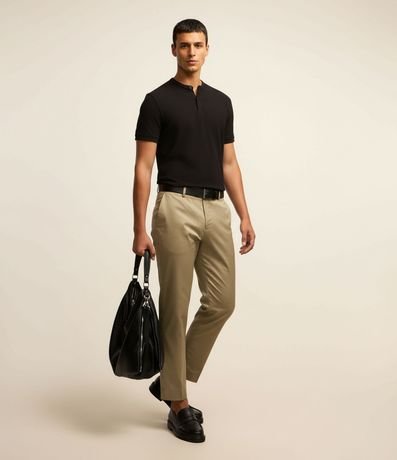 Camisa Polo Slim en Piquet Texturizado con Cuello Polo 2