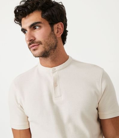 Camisa Polo Slim en Piquet Texturizado con Cuello Polo 4
