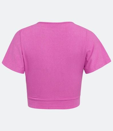Blusa Corta Lisa en Viscose con Escote en V Transpasado 6