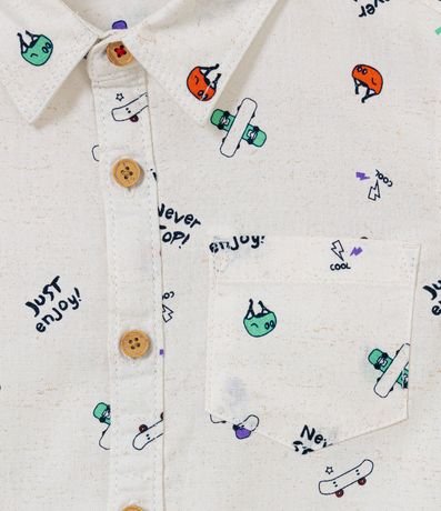 Camisa Infantil Manga Corta con Estampado de Mini Íconos Skate - Tam 1 a 5 años 3