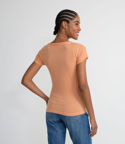 Blusa Básica en Algodón con Manga Corta y Bolsillo Pequeño 2
