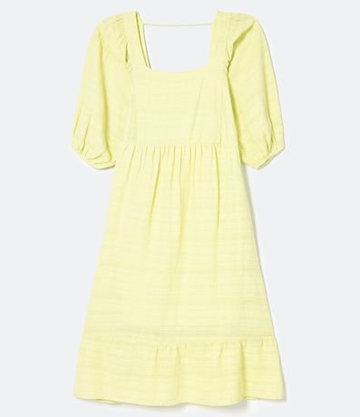 Vestido Midi en Algodón con Escote Cuadrado y Mangas Abullonadas 6