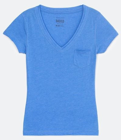 Blusa Básica en Algodón con Manga Corta y Bolsillo Pequeño 6
