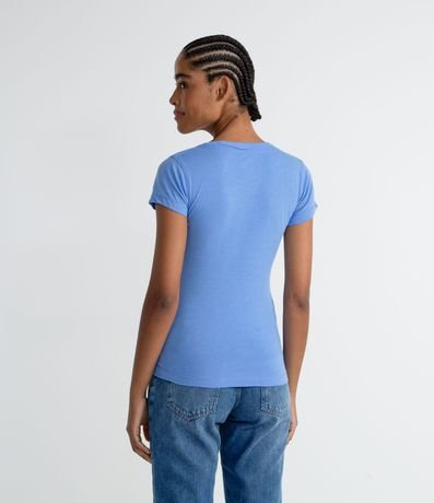 Blusa Básica en Algodón con Manga Corta y Bolsillo Pequeño 2