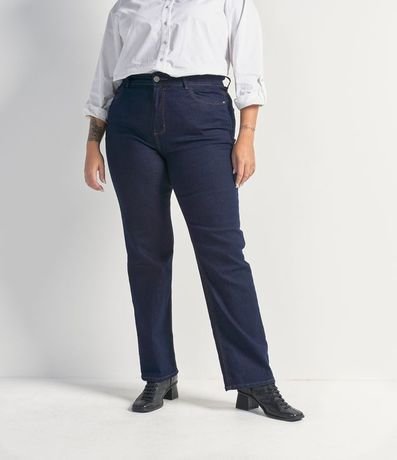 Pantalón Recto Jeans sin Estampado Curve & Plus Size 1