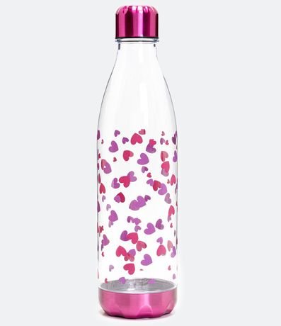 Botella Plástica con Capacidad para 1 Litro y Estampado de Corazones 1