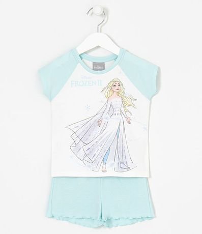 Pijama Infantil Corto Estampado Elsa Frozen - Tam 5 a 14 años 1