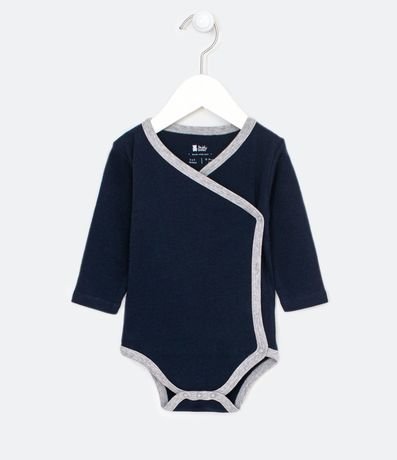 Body Infantil Kimono com Sesgo Contrastando - Talle RN a 18 meses 1