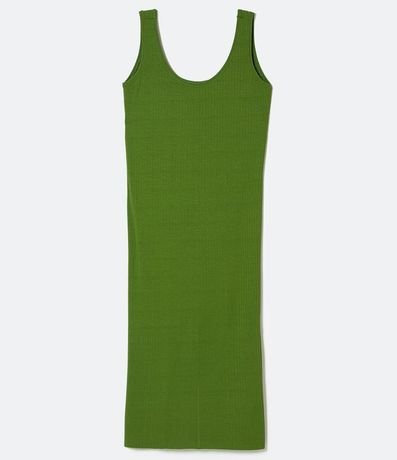 Vestido Midi en Viscosa Acanalado sin Mangas 5