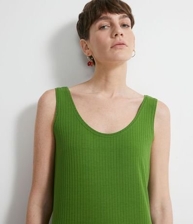 Vestido Midi en Viscosa Acanalado sin Mangas 3