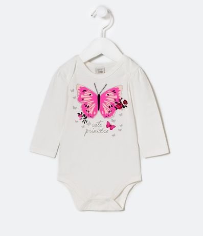 Body Infantil en Algodón Estampa Mariposas - Tam 0 a 18 meses 1