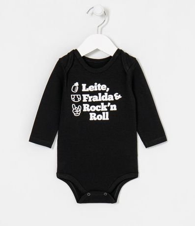 Body Infantil Estampado Leche Pañal y Rock and Roll - Talle 0 a 18 meses 1