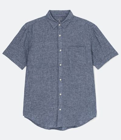 Camisa Comfort Básica en Lino con Bolsillo Delantero 5