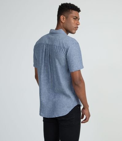 Camisa Comfort Básica en Lino con Bolsillo Delantero 2