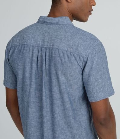 Camisa Comfort Básica en Lino con Bolsillo Delantero 4