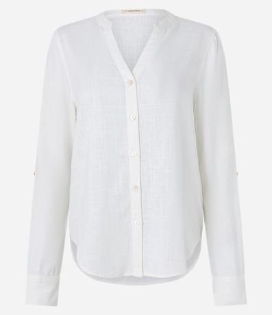 Camisa en Viscolino con Abotonado y Barra Mullet 6
