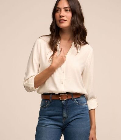 Camisa en Viscolino con Abotonado y Barra Mullet 2