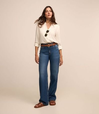 Camisa en Viscolino con Abotonado y Barra Mullet 3