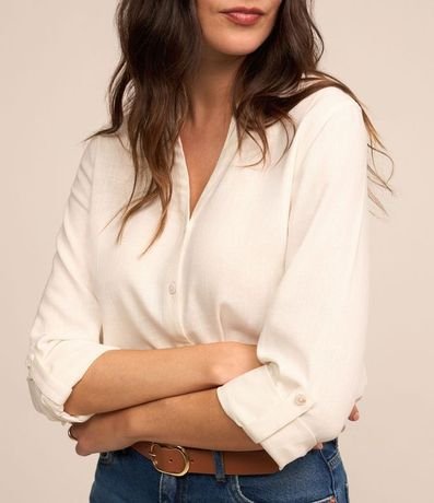 Camisa en Viscolino con Abotonado y Barra Mullet 5