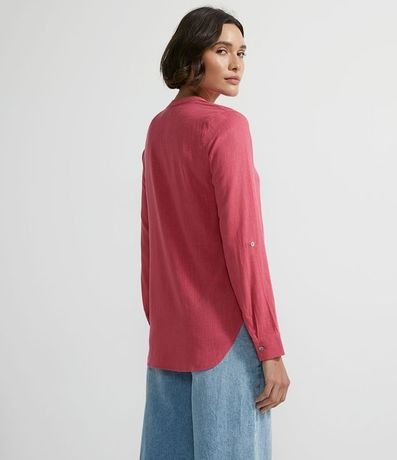 Camisa en Viscolino con Abotonado y Barra Mullet 2