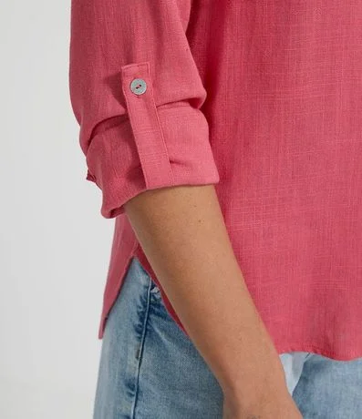 Camisa en Viscolino con Abotonado y Barra Mullet 3