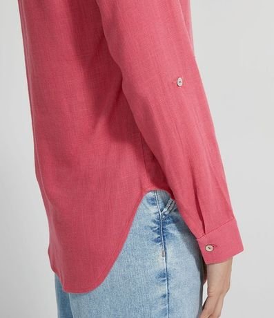 Camisa en Viscolino con Abotonado y Barra Mullet 4