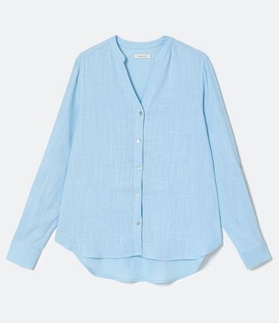 Camisa en Viscolino con Abotonado y Barra Mullet 6