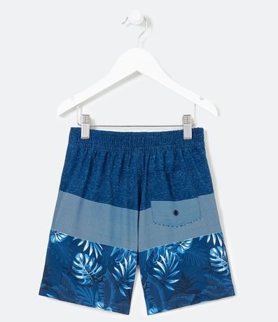 Bermuda de Baño Infantil en Microfibra Estampada de Rayas y Follajes - Tam 5 a 14 años 2